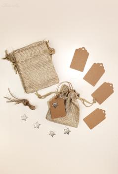 Jute Geschenkbeutel Set